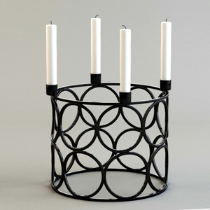 Portavelas de Metal de aluminio colgante decorativo de aspecto moderno, portavelas decorativo hecho a mano de Color negro de 6 mechas - Product Image 4