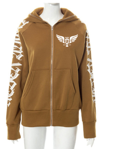 2025 mode femmes hiver tricoté personnalisé imprimé polaire visage complet fermeture éclair à capuche tenue décontracté 100% coton - Product Image 5