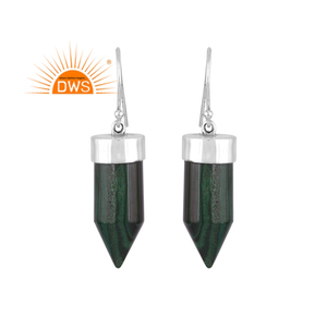 Best Selling Oxidized Sterling Silver Natural Malachite Gemstone Dangle <b>Earring</b> Custom Jewelry Manufacturer - Product Image 1