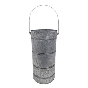 <b>Set</b> of 3 Galvanized Round <b>Lantern</b> With Handle Silver Colour Medium Size Modern Design <b>Lanterns</b> for Christmas Decoration - Product Image 3
