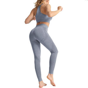 Ensemble de yoga et de fitness 2 pièces grande taille pour femme, prix de gros abordable, mode décontractée d'été, taille haute très élastique, col en U, respirant - Product Image 3