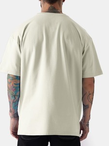 OEM เสื้อลำลองแขนสั้นผ้าคอตตอนสำหรับผู้ชาย, เสื้อโอเวอร์ไซส์ทรงหลวมเสื้อออกแบบได้ตามที่ต้องการ - Product Image 5