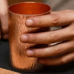 Gobelet en cuivre pur de qualité supérieure, tasse en verre à boire magnifiquement conçue pour le café pour l'eau - Product Image 3