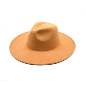 Sombreros Fedora Lisos Teñidos Unisex al por Mayor, Sombreros Fedora de Polialgodón para Mujer, Sombrero Fedora de Ala Ancha para Invierno y Otoño - Product Image 1