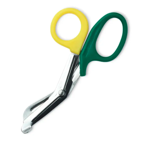 Ciseaux à poignée en plastique vert jaune avec source d'alimentation manuelle en acier inoxydable pour base d'instrument chirurgical de pansement d'infirmières - Product Image 2