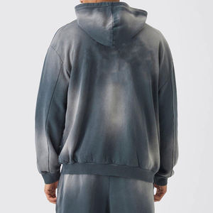 Ensemble survêtement de haute qualité pour homme, streetwear personnalisé, lavage délavé, taille plus, sweat-shirt à capuche, pantalon de survêtement, ensemble de survêtement d'hiver, imprimé uni - Product Image 2