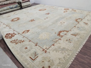 Tapis persan de luxe de grande taille au design chokla personnalisé pour le salon Vente en gros en usine de laine perse antique filée à la main pastel - Product Image 5