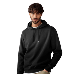 Heavyweight Plain Black Pullover <b>Hoodie</b> for <b>Men</b> Winter Fleece Hooded Sweatshirt Bulk Wholesale Top Market Brand Custom Style - Product Image 2