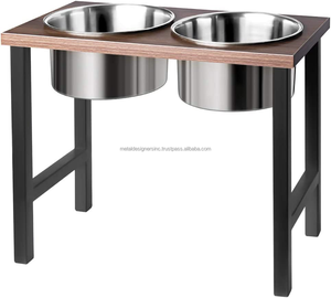 Medium-Sized Elevated <b>Dog</b> Feeder with Iron Stand 2 Removable and Reusable <b>Bowls</b> <b>Raised</b> Pet <b>Dog</b> <b>Bowl</b> Holder for Easy Feeding - Product Image 1