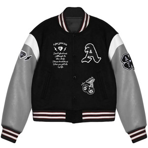 Chaquetas Varsity de Piel de Oveja de Alta Calidad Anti-UV para Hombre y Mujer, Nuevo Estilo con Cuello Alto, Todas las Tallas y Colores, Lana de Baja Densidad - Product Image 1