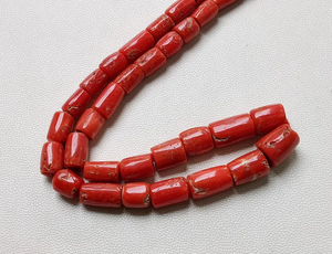 10 pouces de brin, AAA naturel italien corail lisse Tube corail pierres précieuses perles lisses 11X7 à 6X4 MM corail Tube perles perles de corail - Product Image 5