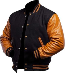 Veste universitaire d'hiver de luxe pour hommes femmes en cuir de vache patchs personnalisés Chenille CollegeBaseballjacket pour hommes - Product Image 1
