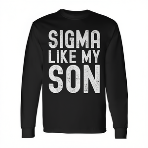 T-shirt a maniche lunghe Sigma Like My Son da uomo, nera, con scollo rotondo e grafica - Product Image 2