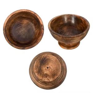 H.M.A Handicrafts Bol à salade en bois d'acacia Design rond et lisse pour cuisine ou présentation rustique - Product Image 3