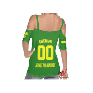 Chi Eta phi One เสื้อยืดสีเขียวสำหรับผู้หญิงขนาดใหญ่พิเศษพิมพ์ลายสโมสรสไตล์ฤดูร้อน - Product Image 6