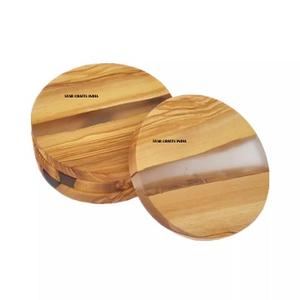 Housewarming Gift Luxury Wood & Resin Coasters <b>Set</b> of 4Most Demanded Coasters Tea Mats Household Insulation Cup Non-slip Mat - Product Image 2