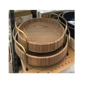 Bandeja DE SERVICIO DE Metal elegante y madera de Color blanco para bodas, fiestas de cumpleaños, decoración, bandeja para servir alimentos de fabricantes y exportadores - Product Image 6