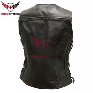 Chaleco de cuero genuino sin mangas personalizable de calidad superior para mujer, diseño informal de moda para lona de invierno - Product Image 2