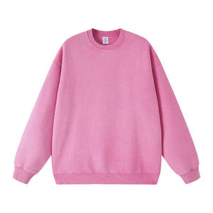 เสื้อสเวตเชิ้ตผู้ชายผ้าฝ้าย 100% ปักลาย ล้างสีแบบแอซิด  ออกแบบโลโก้ด้านหน้าได้ตามต้องการ บริการ OEM คอกลม เป็นมิตรกับสิ่งแวดล้อม กันลม เหมาะสำหรับฤดูหนาว - Product Image 2