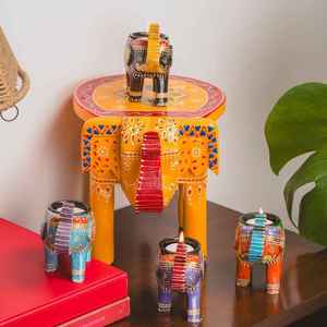 Nouveauté 2025 Ornements en fer de couleur orange éléphant faits à la main pour la décoration de la maison, du bureau - Product Image 1