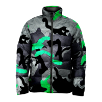 Veste matelassée réversible personnalisée en toile sublimée, imperméable et respirante, à col montant, avec impression frontale, livraison gratuite