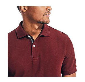 Top Selling Men's Quarter Button for Polo Shirts 100% Cotton Solid Pattern Quick Dry Breathable Tennis Golf Wear Regular Fit - Product Image 4