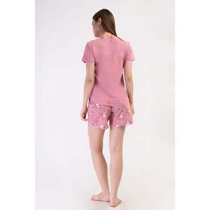 Veste de nuit ovale à manches courtes et col rond pour femmes - Product Image 1