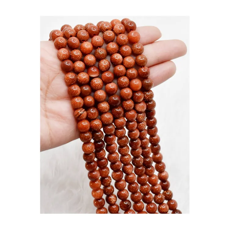 Premium Quality Wholesale Supply Bracelet Making Carved Crystal Natural Stone Red Sandstone S 10MM Round Beads