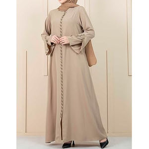 Nouveau fabricant Abaya en mousseline de soie simple modeste de haute qualité femmes musulmanes Thobe / Thawb robe dames vêtements islamiques Logo personnalisé - Product Image 6