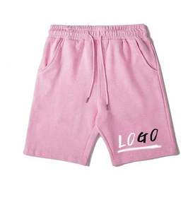 Logo brodé personnalisé 100% short décontracté en molleton de coton pour hommes short chaud respirant à taille moyenne avec cordon de serrage sur le devant - Product Image 4