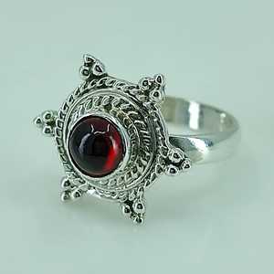 Boho January Birthstone <b>Ring</b> Handmade 925 Sterling <b>Silver</b> Rhodium Perfect Anniversary Birthday Gift for Her <b>Garnet</b> Stone January - Product Image 6