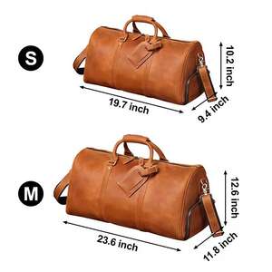 Wholesale Custom Genuine <b>Leather</b> <b>Travel</b> Duffle <b>Bag</b> for <b>Men</b> for Cycling - Product Image 3