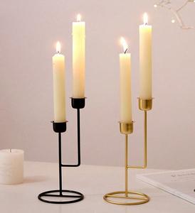 Wedding Dining Table Home Decor Luxury Gold Black Home Decor Use Metal Crescent Moon <b>Candle</b> Holder Stand Iron Candelabra Ramadan - Product Image 2