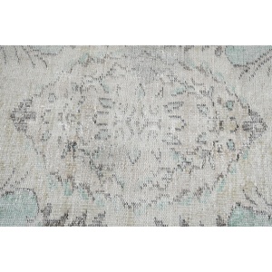 Alfombra Turca Vintage Ecológica de 4.8x8 pies, Azul y Blanca con Diseño Floral, de Lana con Base de Látex - Product Image 5