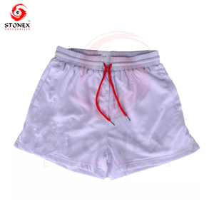 Pantalones cortos de gimnasio para hombre con bolsillos de doble capa y logotipo personalizado de nailon para deportes atléticos - Product Image 1