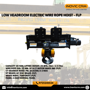 Capacidad de 10 a 20 toneladas, altura de elevación de 25 metros, cable de acero de 2/4 hilos de 22 mm de diámetro, motor HT CT, caja de engranajes BBL (FLP), PBL (ELECON) - Product Image 1
