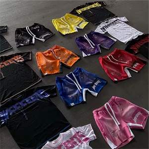 Custom Sun Faded Shorts Verano Algodón Cordón Vintage Hombres Acid Wash Shorts - Product Image 5