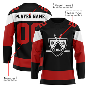 Vêtements de hockey sur glace les plus vendus Numéro d'équipe personnalisé Chemise de sport à manches longues en maille Panneau d'impression thermique à un prix très raisonnable - Product Image 2