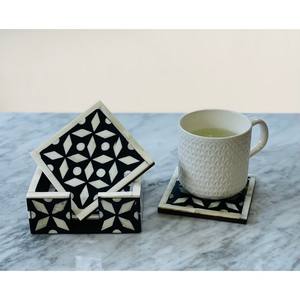 Posavasos de café con incrustaciones de hueso, posavasos con incrustaciones de hueso para almohadillas de café, vajilla de cerveza, diseño personalizado, taza de té de diseño único de lujo - Product Image 4