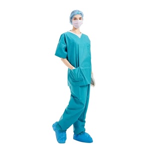 Bata y Pantalón Quirúrgicos Unisex para Cirujanos y Personal, Material Antibacteriano Resistente, Cintura Elástica, Traje de Cirujano - Product Image 3