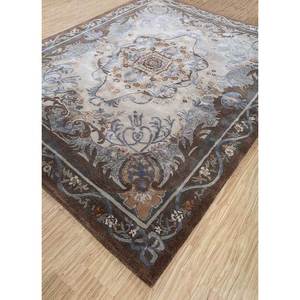 พรมขนสัตว์และใยวิสโคสทอมือลายเหรียญสีเบจ-น้ำตาล รุ่น Top-180 สำหรับบ้าน ห้องนอน ห้องนั่งเล่น กว้าง 4 เมตร หนา 10 มม. - Product Image 2