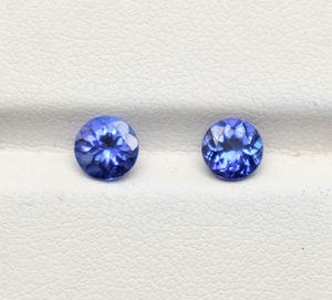 Paire ronde de tanzanite, paire ronde de tanzanite à facettes, pierre de tanzanite naturelle, pierre non traitée de Tanzanie - Product Image 1