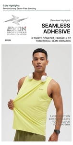 Vêtements de sport respirants et élastiques EXON pour la remise en forme, séchage rapide, combinaison d'entraînement sans manches pour hommes avec technologie Dri Fit pour l'entraînement - Product Image 3