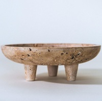Cuenco ovalado de mármol hecho a mano, bandeja decorativa y para servir de piedra natural, elegante adorno de mesa para decoración de hogar de lujo