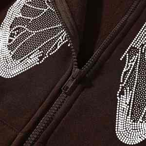 เสื้อฮู้ดผู้ชายแบบใหม่ล่าสุดสำหรับฤดูหนาว ตกแต่งด้วยคริสตัล คุณภาพสูง ผลิตจากผ้าโพลีเอสเตอร์ผสมคอตตอน ให้ความอบอุ่น - Product Image 3