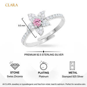 Anillos de Plata de Ley 925 de Primera Calidad para Mujer, Chapados en Oro Rosa y Rodio, con Incrustaciones Elegantes en Forma de Corazón, Modernos, de Acero Inoxidable - Product Image 5