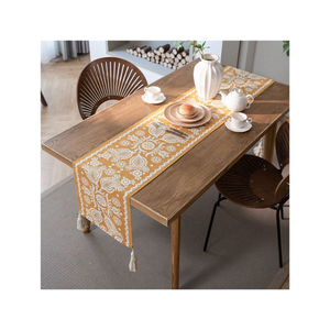 Charming 100% Cotton Embroidered Table <b>Runner</b> 220GSM Slub Weave WrinkleFree Ecofriendly GOTS Certified OEM ODM Export From India - Product Image 6