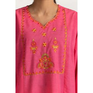 Conjunto Coordinado KST-43026 para Uso Diario, Top Bordado de Papel y Algodón con Pantalones Cortos, Talla XXS, Manga Tres Cuartos, Traje de Dos Piezas, Elegante - Product Image 4