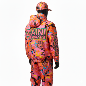 plus size Premium Polyester Windbreaker Set 130GSM <b>Yellow</b> Green Graphic Print Panels With Custom Embroidery Logo Windbreaker Set - Product Image 5