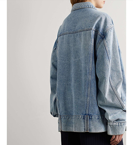 Custom Casual Outwear <b>Lightweight</b> Button up Full Sleeve Oversize Women Jean <b>Jacket</b> OEM Customized Women Acid Wash <b>Denim</b> <b>Jacket's</b> - Product Image 2